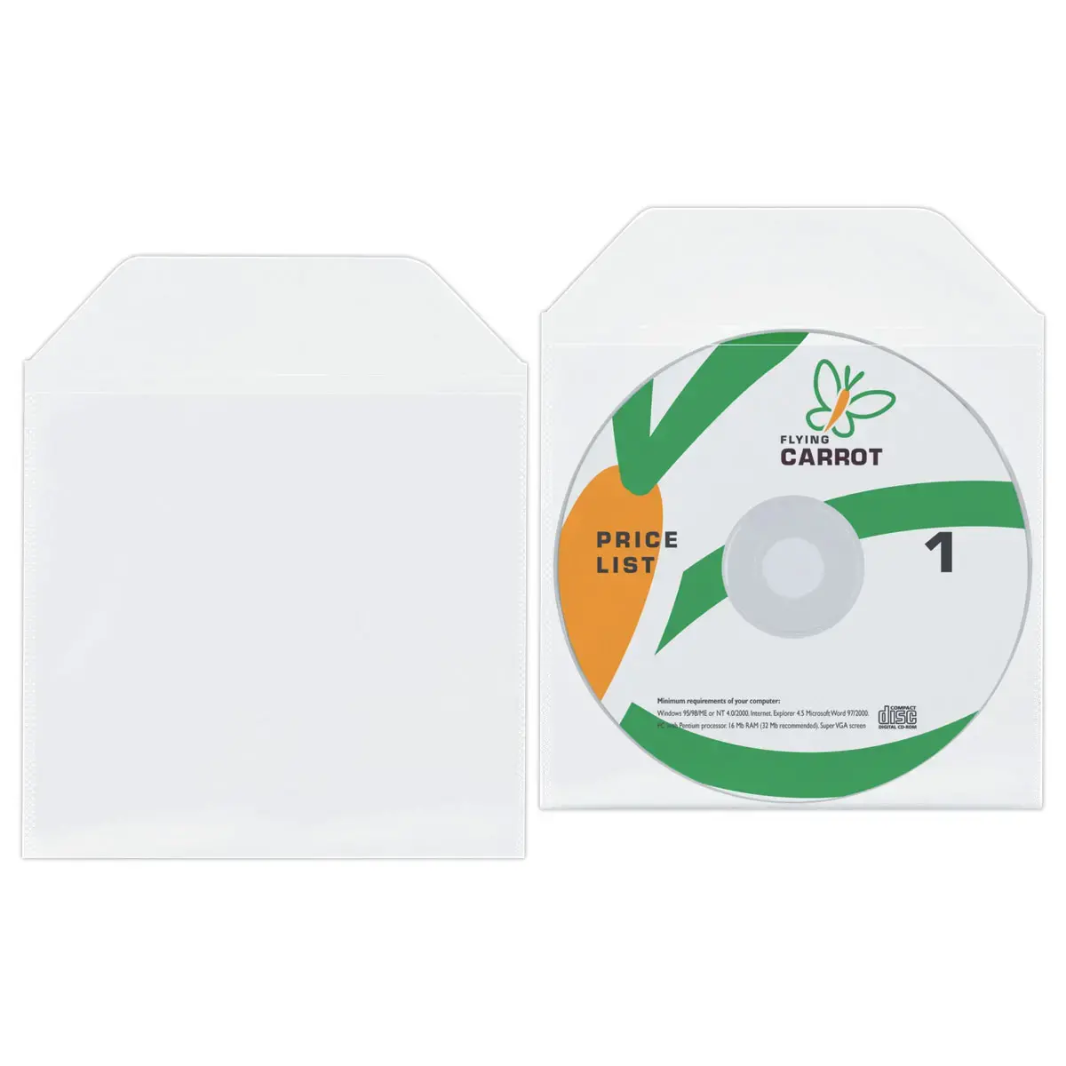25 Pochettes CD/DVD biodégradables avec rabat