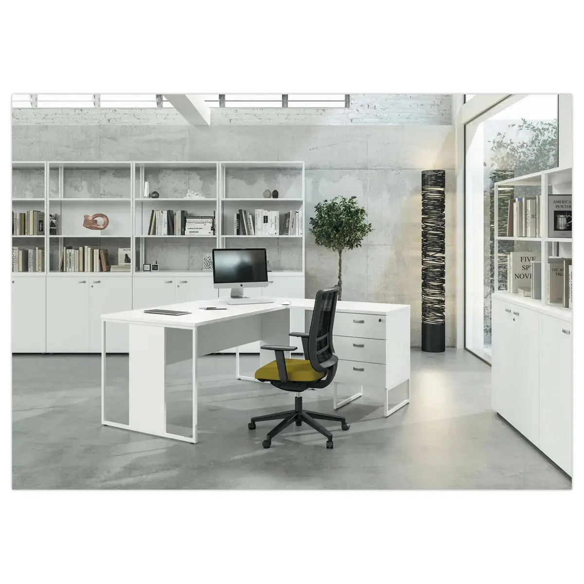 Bureau BELGRADE 160 x 80 chêne pieds blanc monté