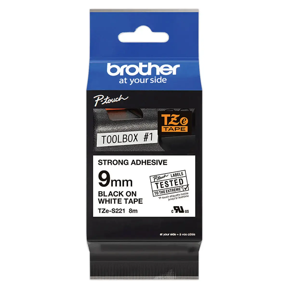 Brother ruban TZe-S221 cassette 9 mm noir / blanc 