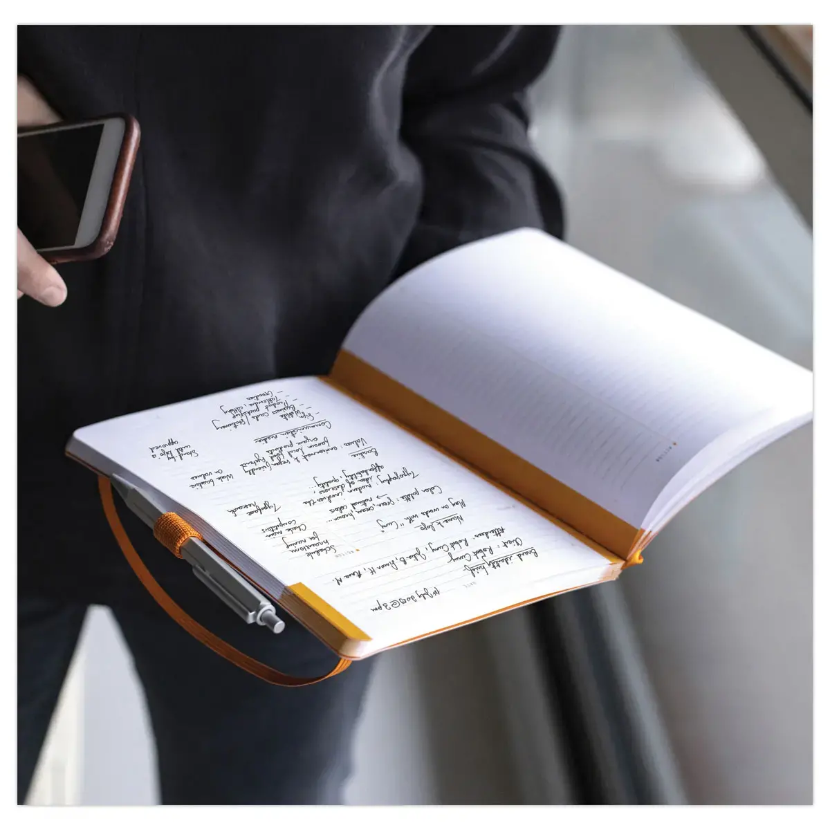 Carnet agenda perpetuel Meeting RHODIA16x21 cm Black 