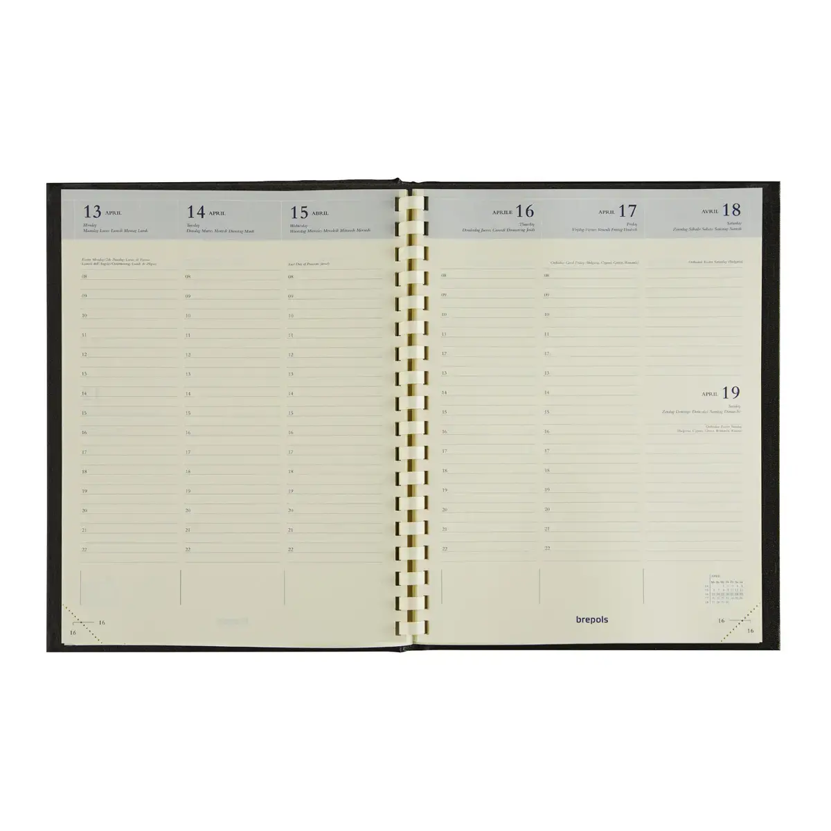 Agenda semainier Brepols TIMING Cube -17 x 22 cm - Assortis
