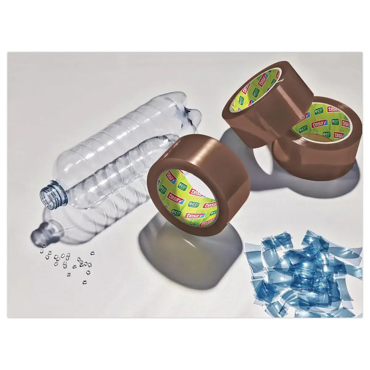 Ruban adhésif PET recyclé 66m x 50mm - Havane