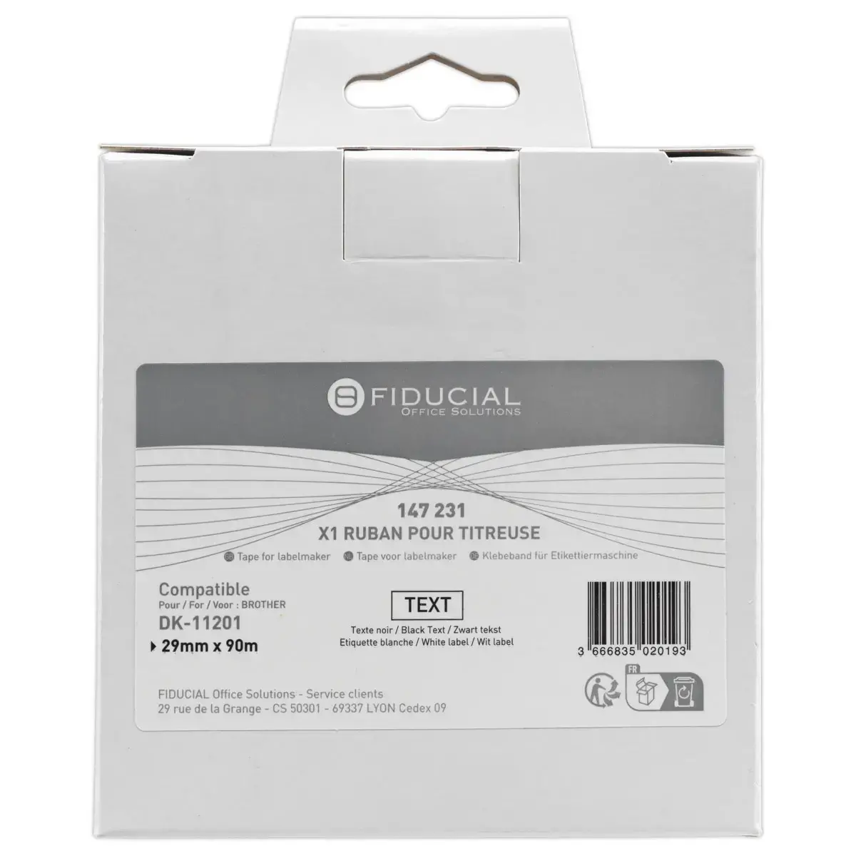 Rouleau d'&eacute;tiquettes QL BROTHER 29x90mm 400 &eacute;tiquettes DK11201 
