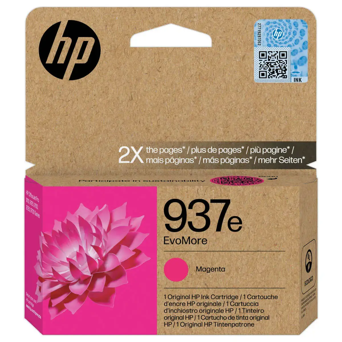 Cartouche jet d'encre 937e EvoMore - Magenta - HP 