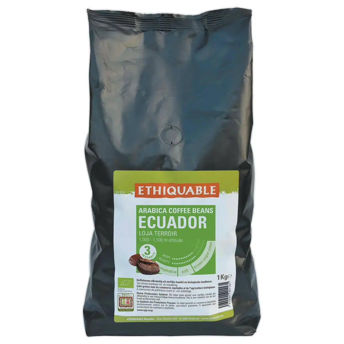 Caf&eacute; grains ETHIQUABLE &eacute;quateur 1kg 