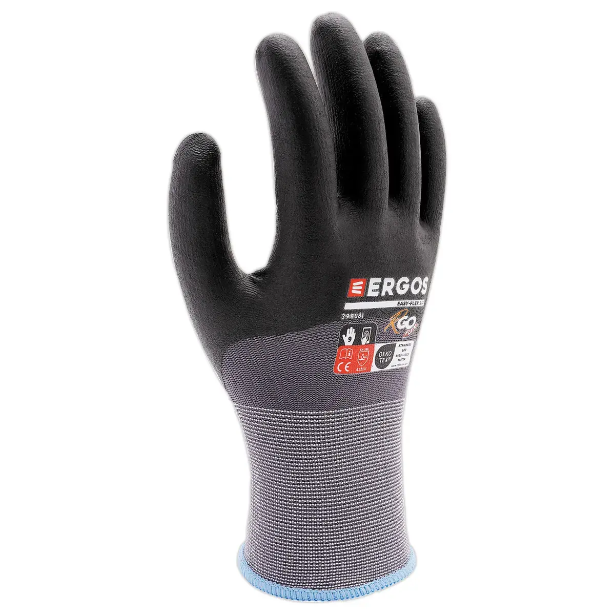 12 Gants de manutention ERGOS R'GO FLEX 398081 - Jauge 15 - Taille 8 - RG