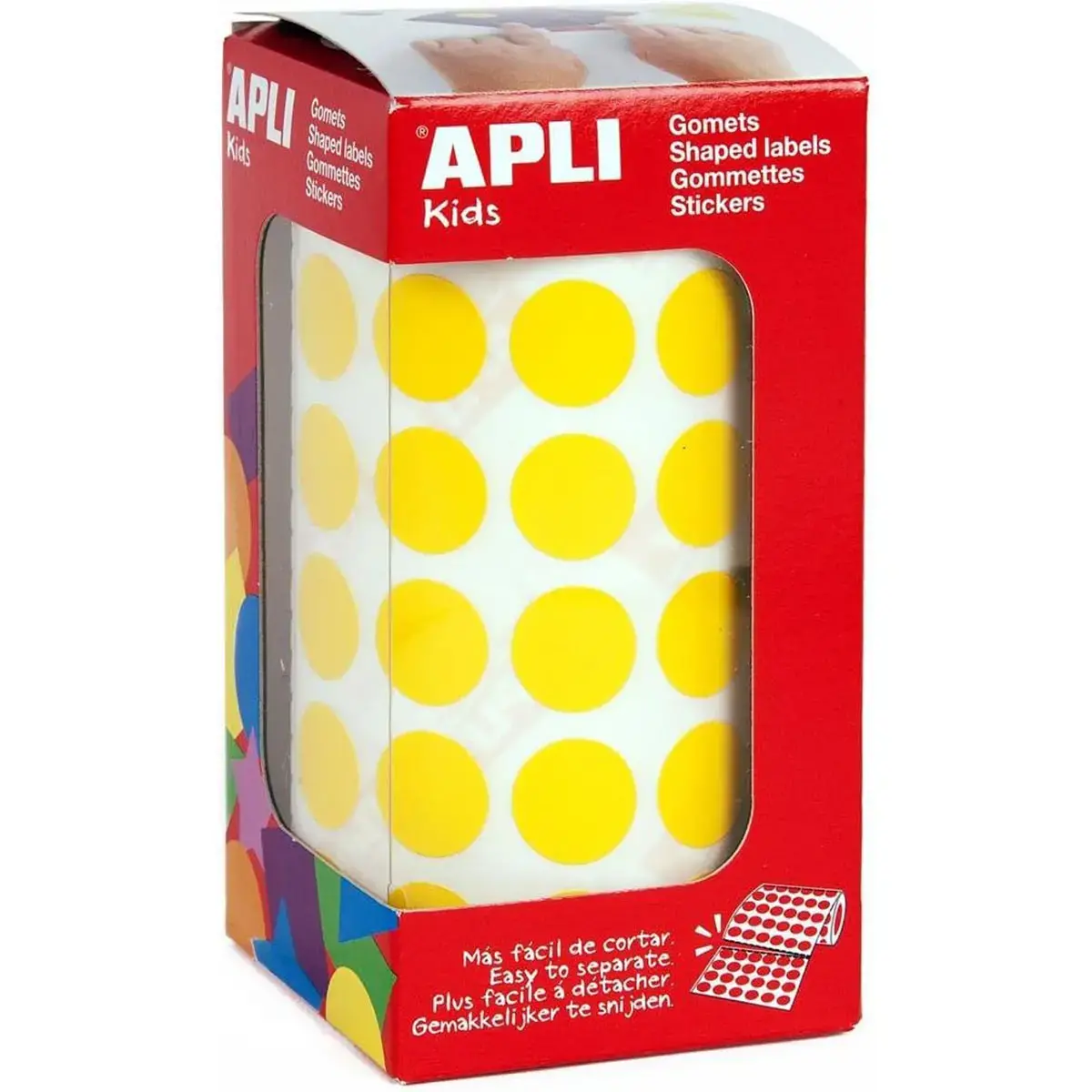 168 pastilles gommettes de signalisation rondes - Ø15 mm - jaune - APLI