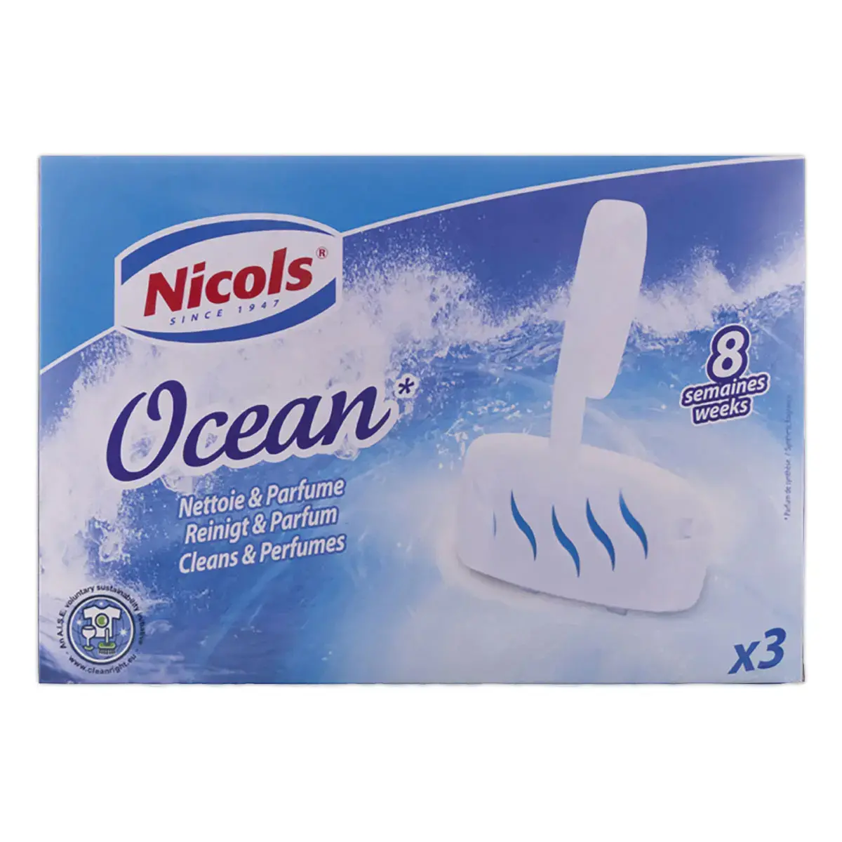 3 blocs cuvette parfum océan