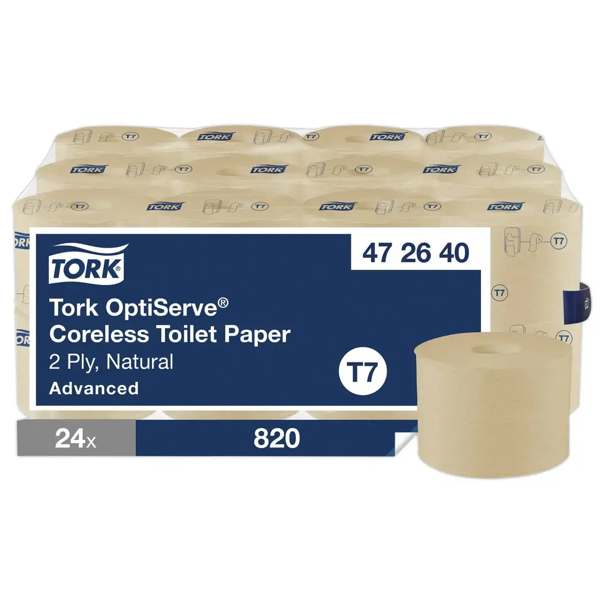 24 Papier toilette T7 - Sans mandrin - Naturel - TORK