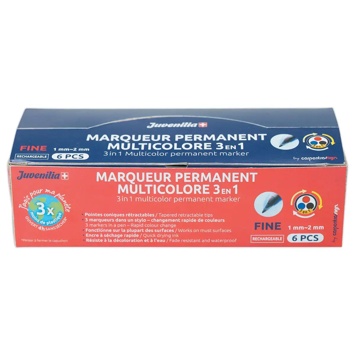 Marqueur permanent multicolore JUVENILIA 3 en 1