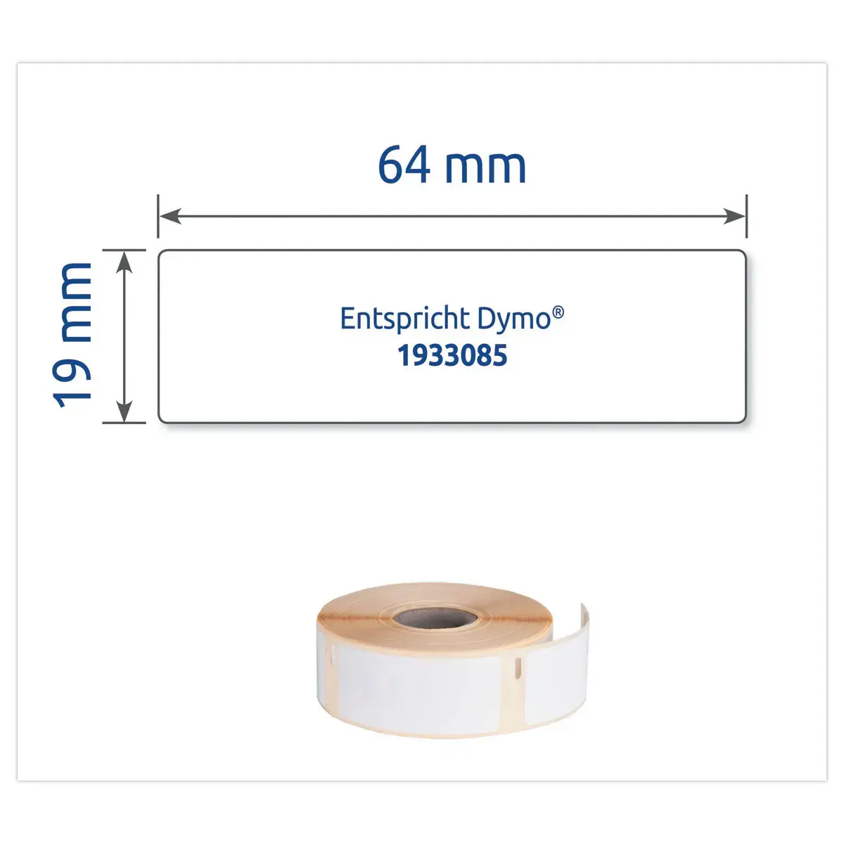 Rouleau de 450 étiquettes polypropylène ultra-résistantes LW 19x64 mm