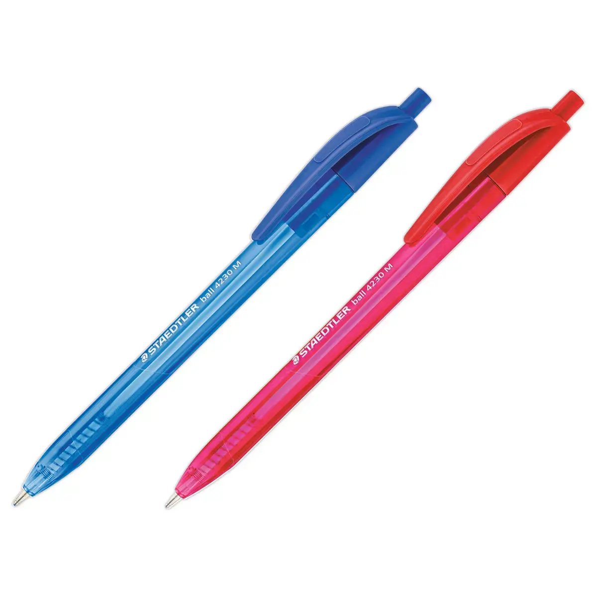 Stylo-bille triangulaire rétractable pointe moyenne 1 mm bleu