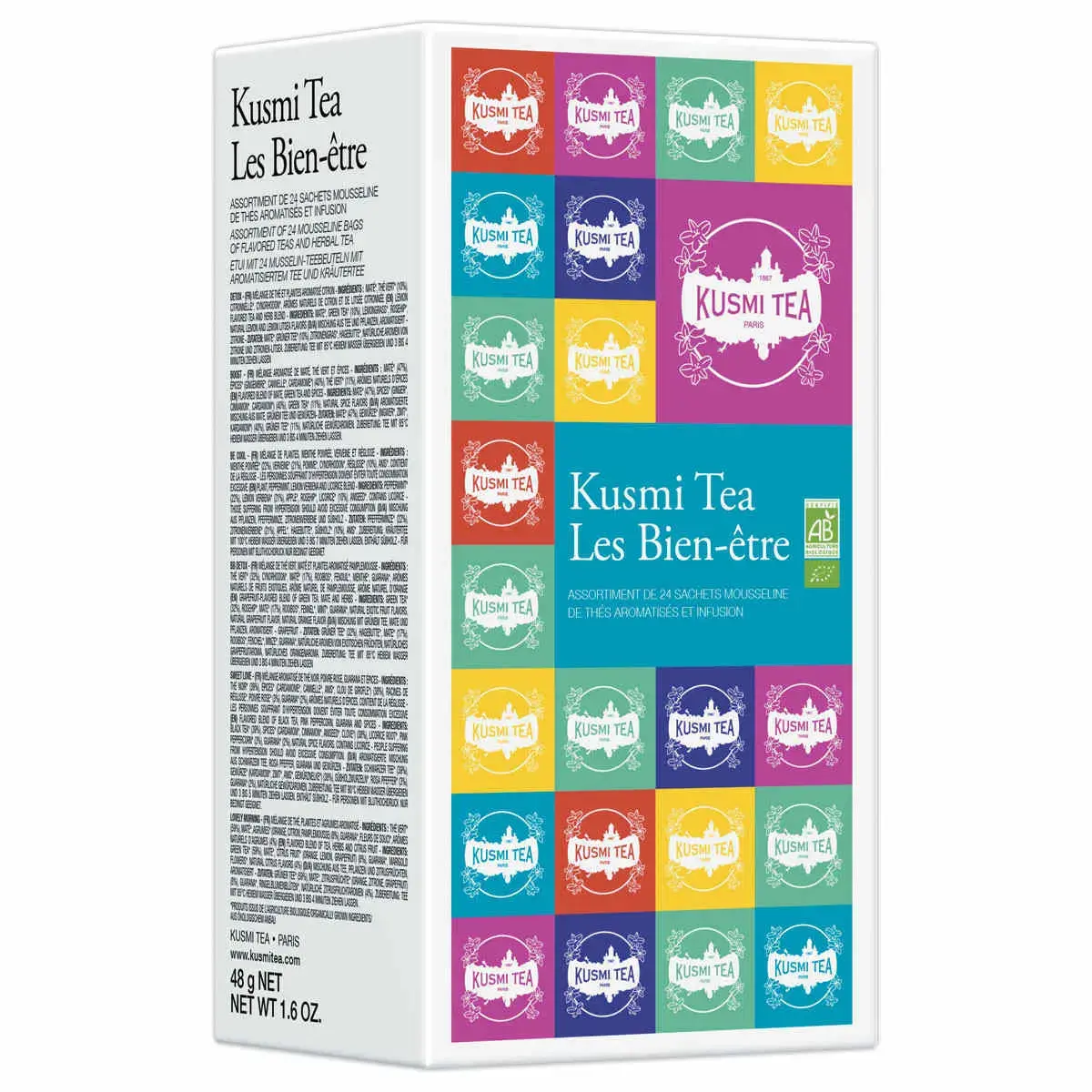 Coffret de 24 sachets de thés et infusions Les Bien-être bio
