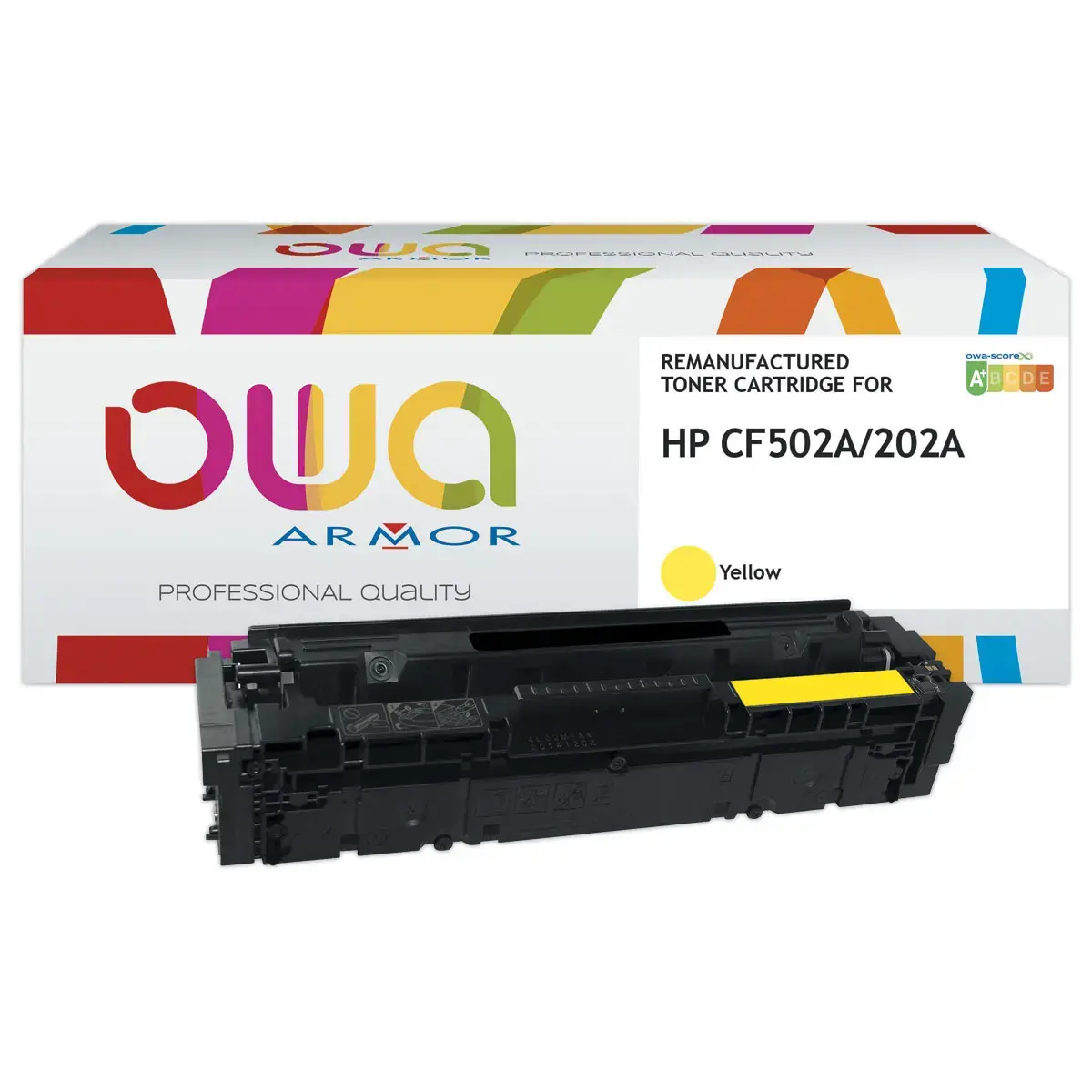 Toner &eacute;quivalent HP CF502A jaune 