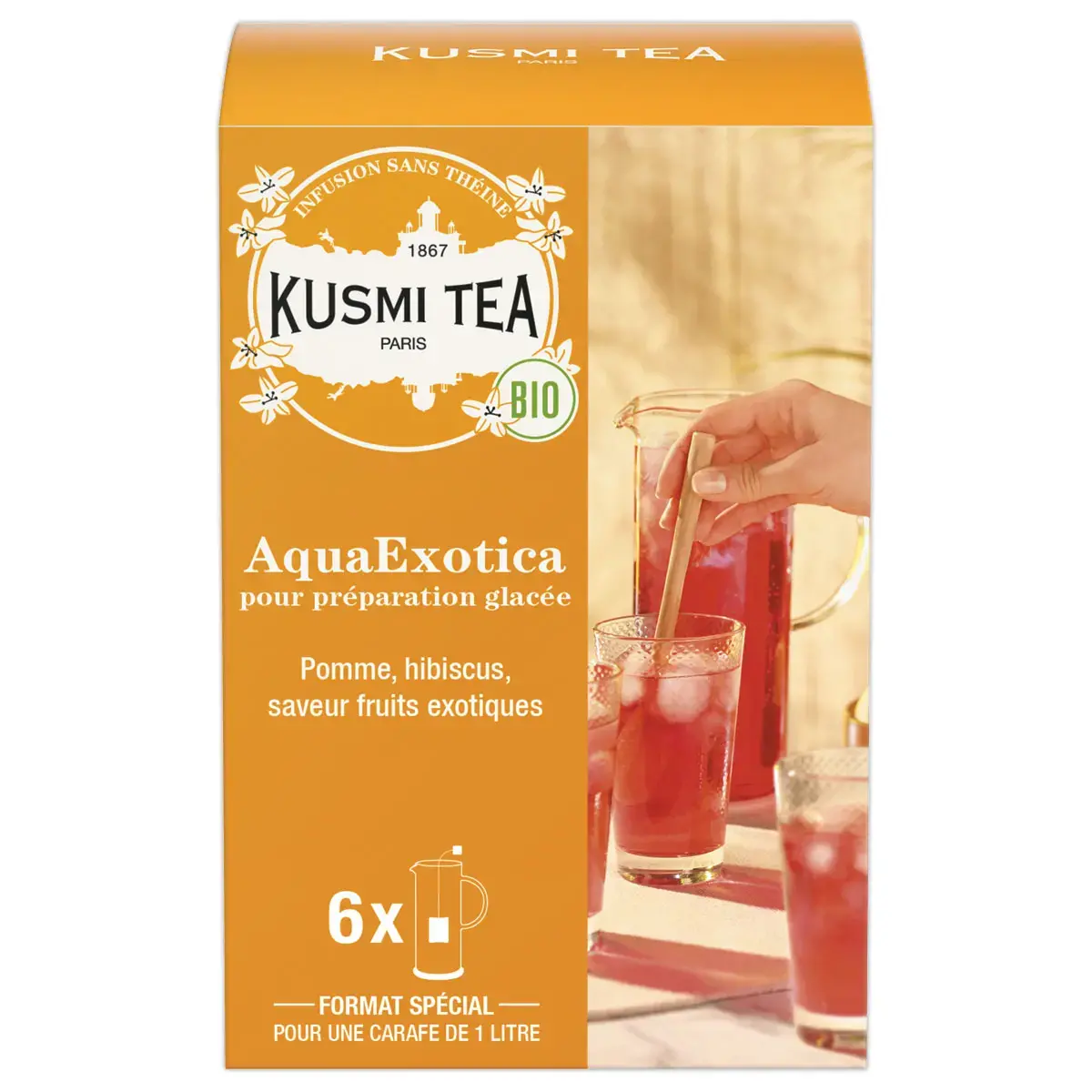 Boîte de 6 grands sachets d'infusion AquaExotica bio