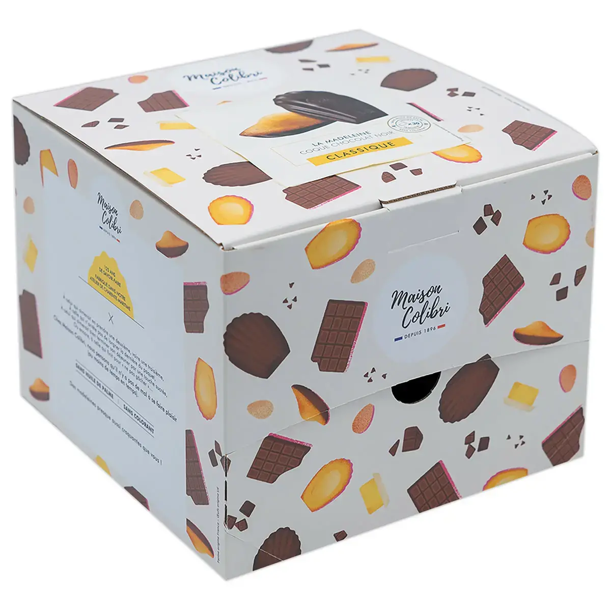 30 Madeleines nature - Coque chocolat noir - Maison Colibri 