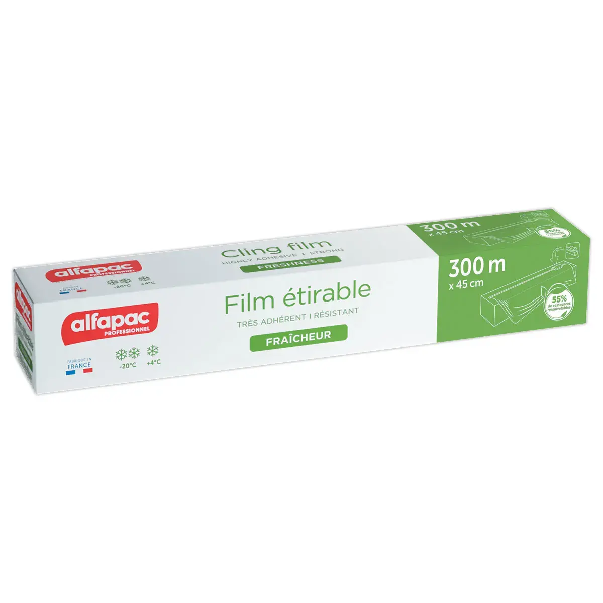 Boîte distributrice film alimentaire étirable 300 m x 45cm