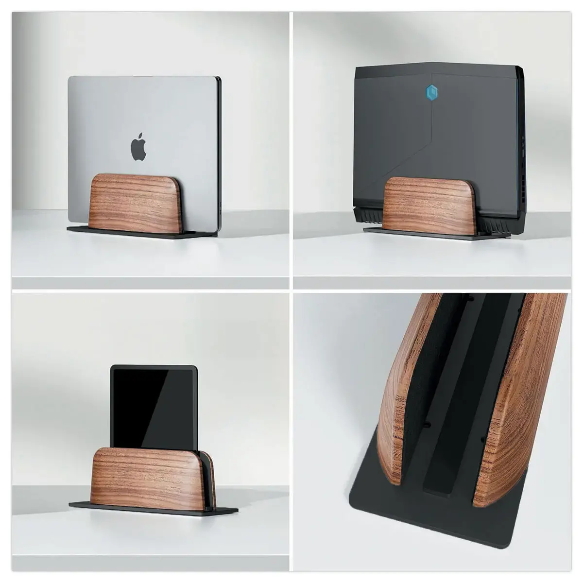 Support ordinateur portable et tablette vertical bois
