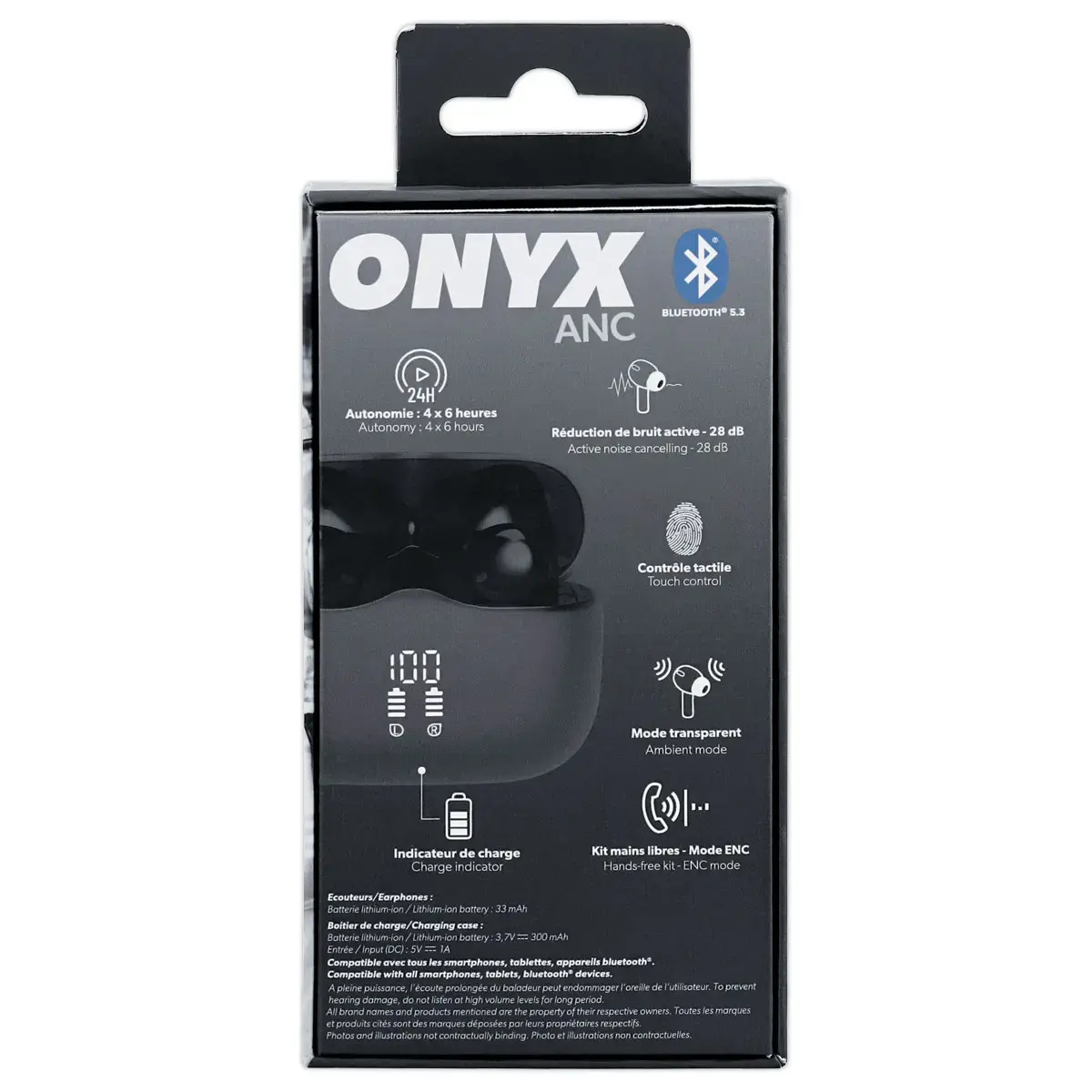 Ecouteurs sans fil TWS Onyx Anc