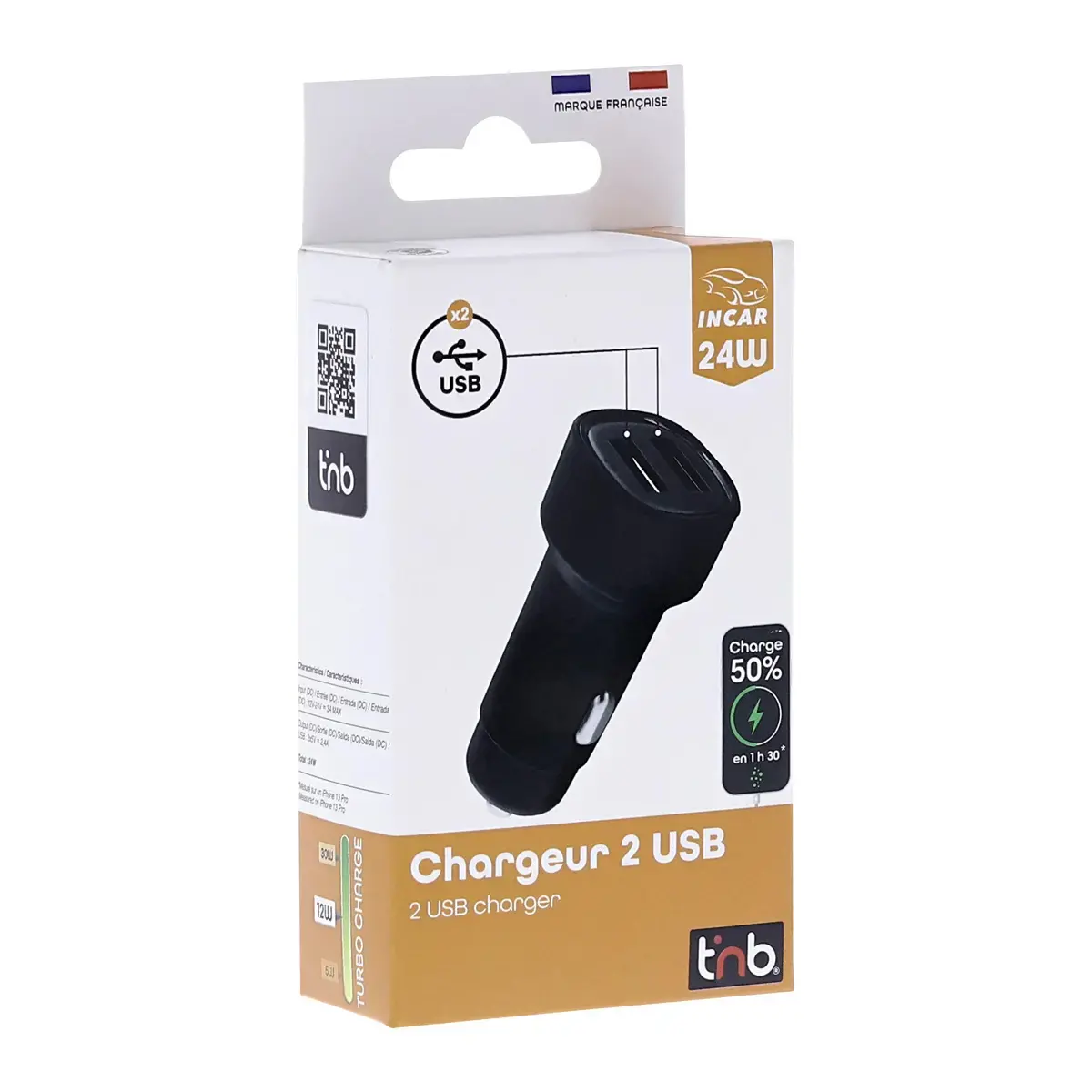 Chargeur allume-cigare 2 x USB-A
