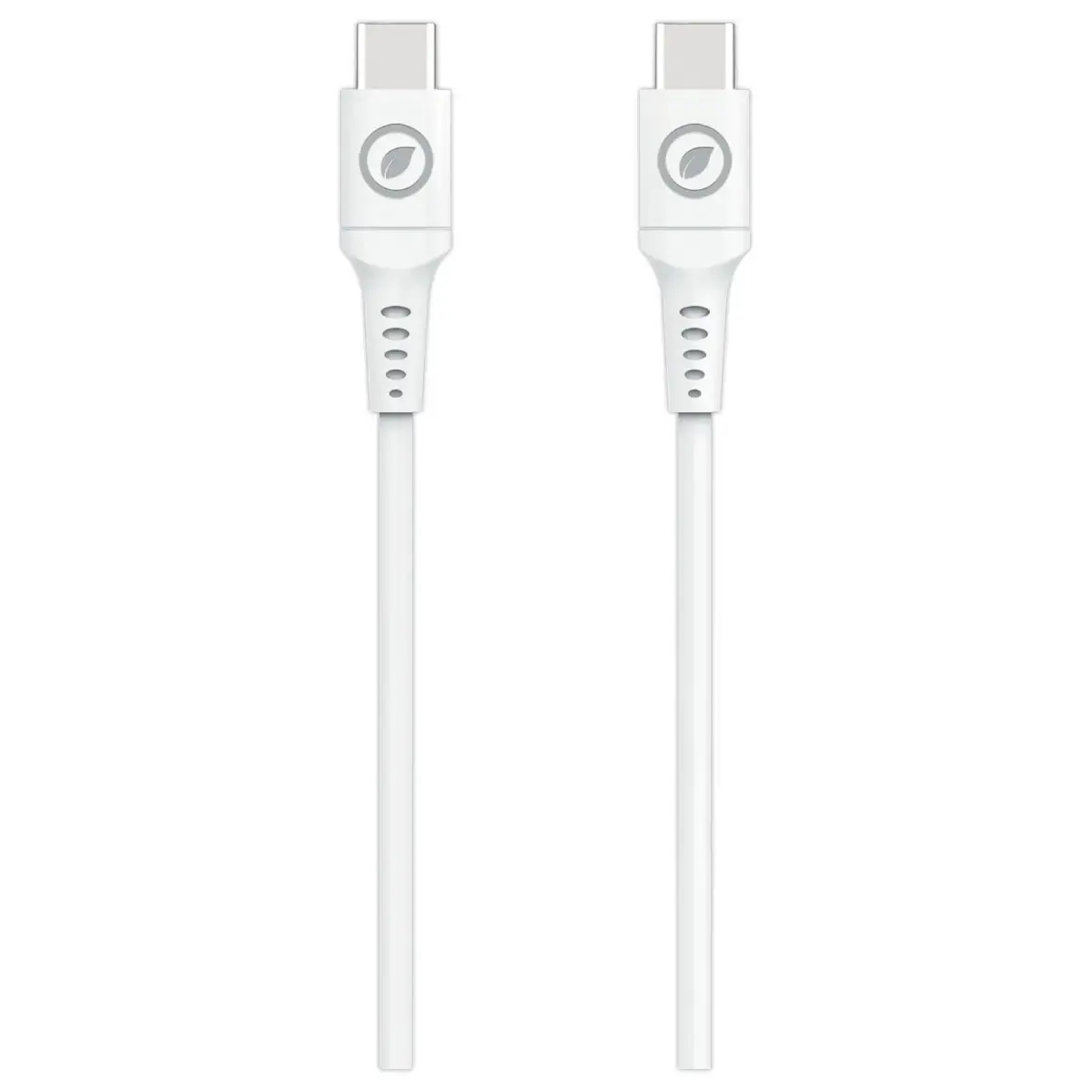 C&acirc;ble de charge USB-C en plastique recycl&eacute; 1,2 m - Blanc 