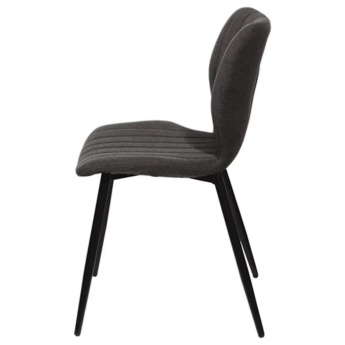 2 chaises LINE pieds noirs assise anthracite montées