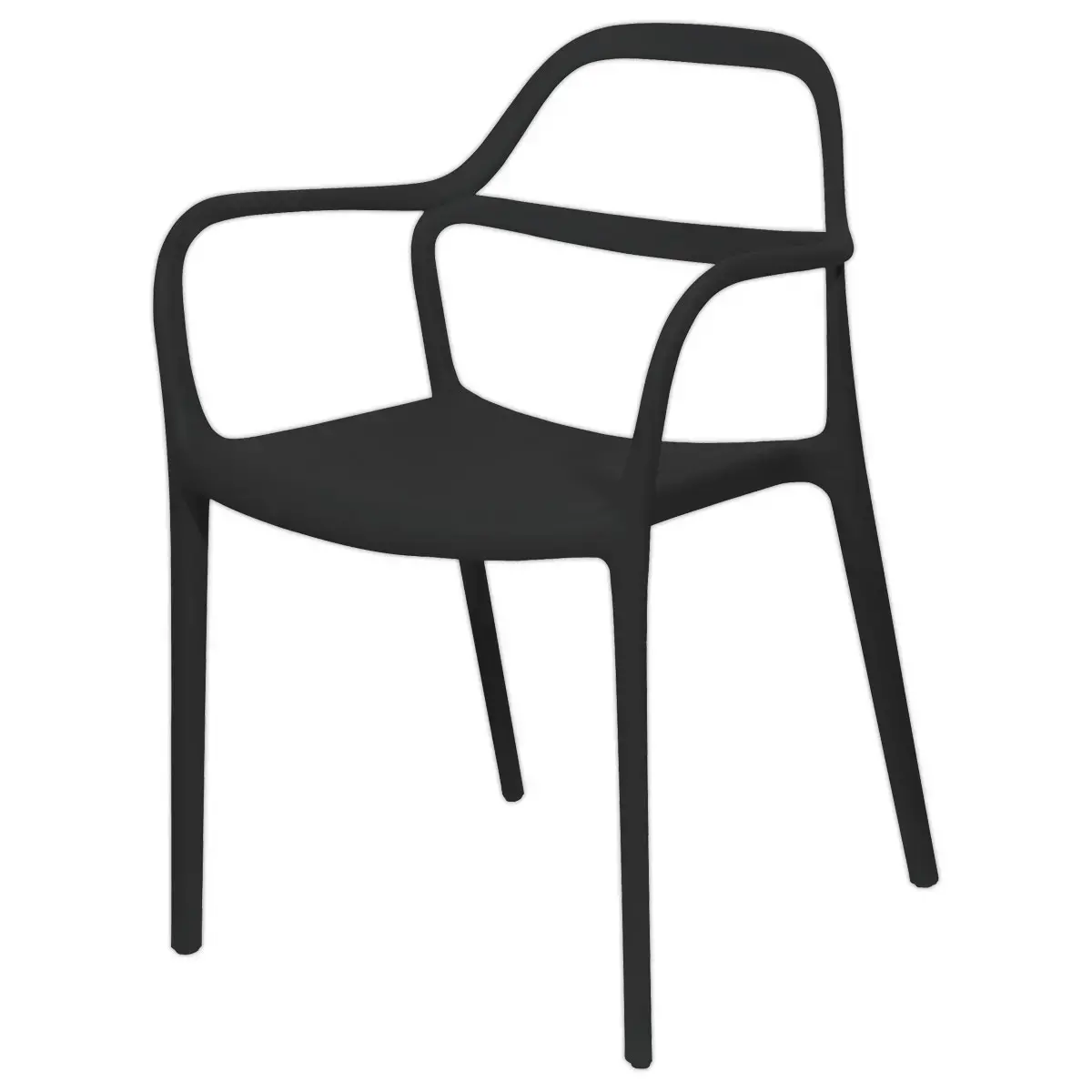 2 chaises NOVA int&eacute;rieures/ext&eacute;rieures noires 