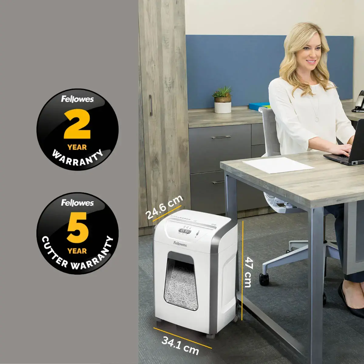 Destructeur Powershred 15C - Coupe croisée - Fellowes