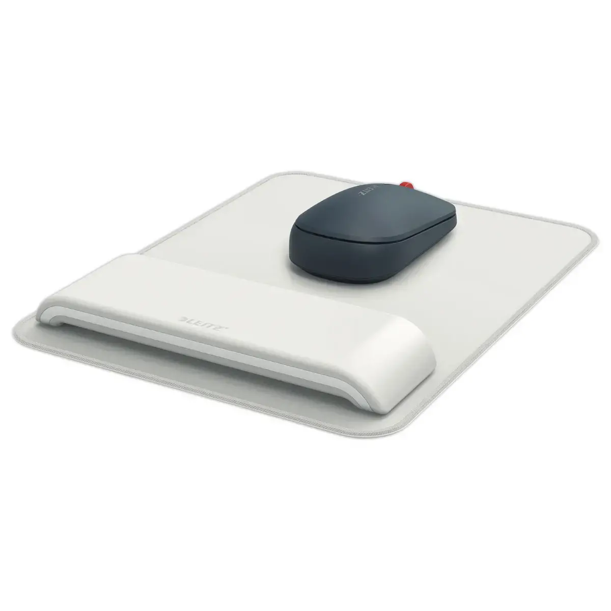Tapis de souris ergonomique avec repose-poignets r&eacute;glable - Gris clair 