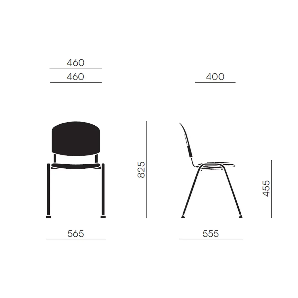 Chaise Iso plastique &ndash; Noir 