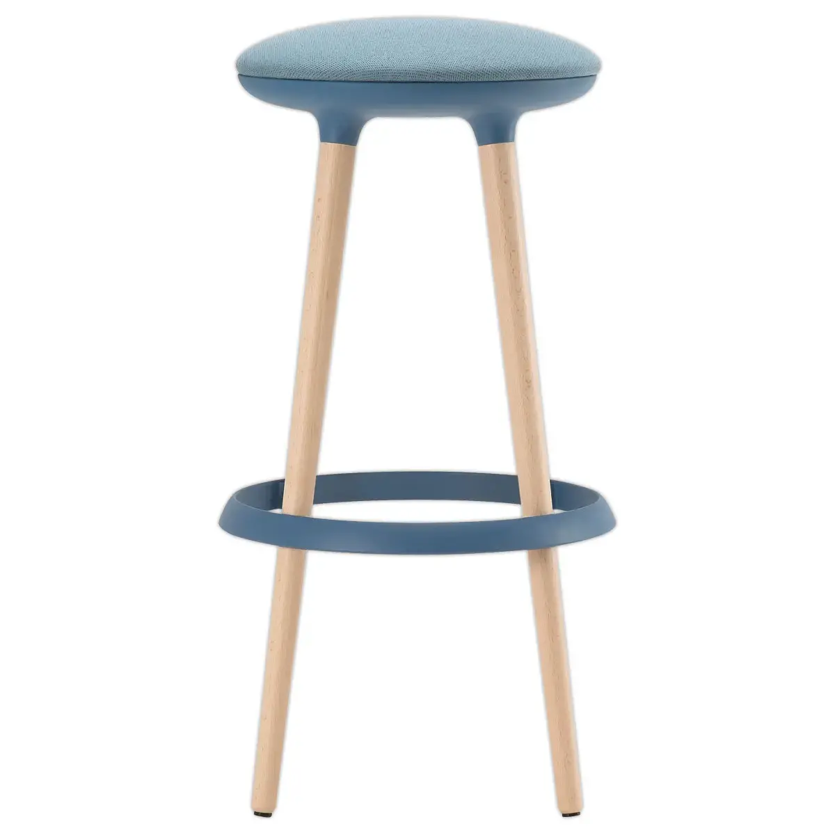 Tabouret haut tissu bleu
