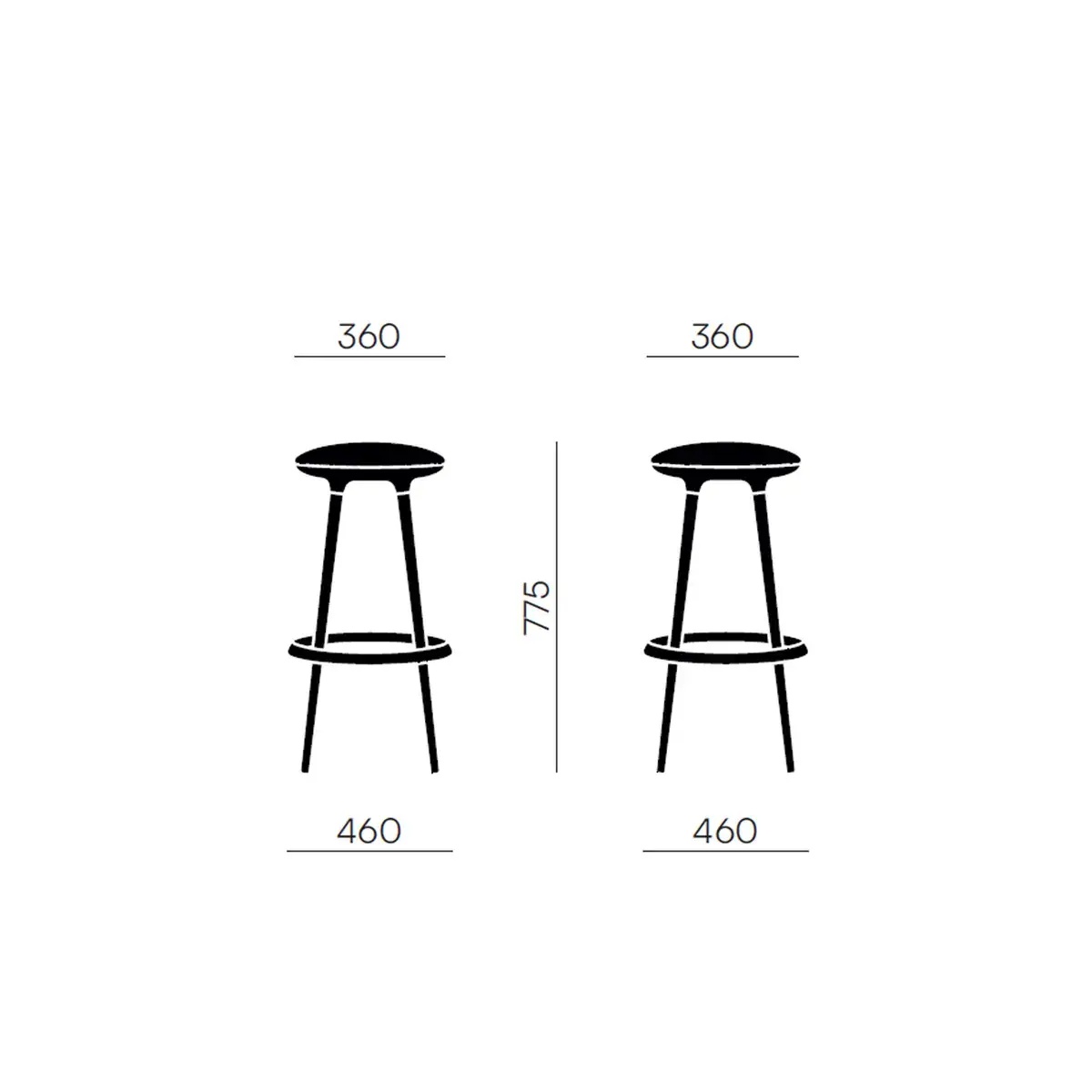 Tabouret haut tissu bleu