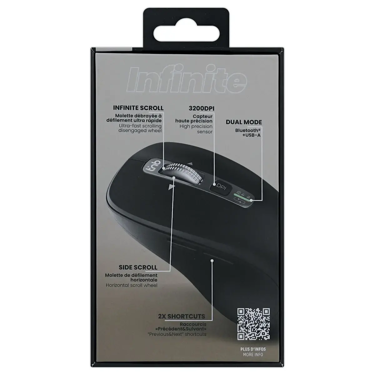 Souris sans fil double molette INFINITE