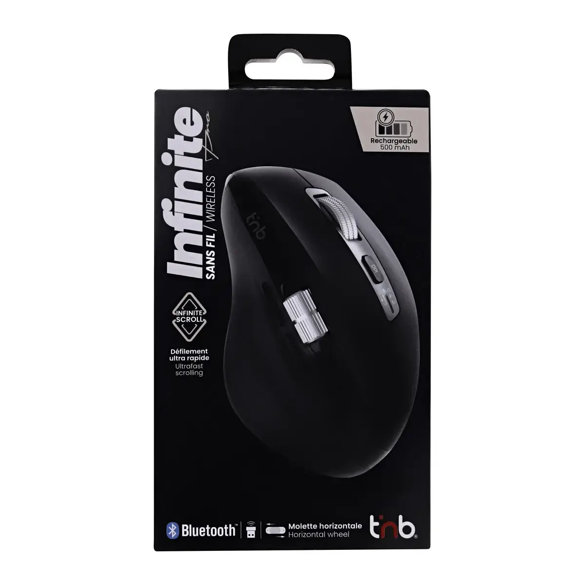 Souris INFINITEPRO - Double molette - Sans fil rechargeable - T'NB