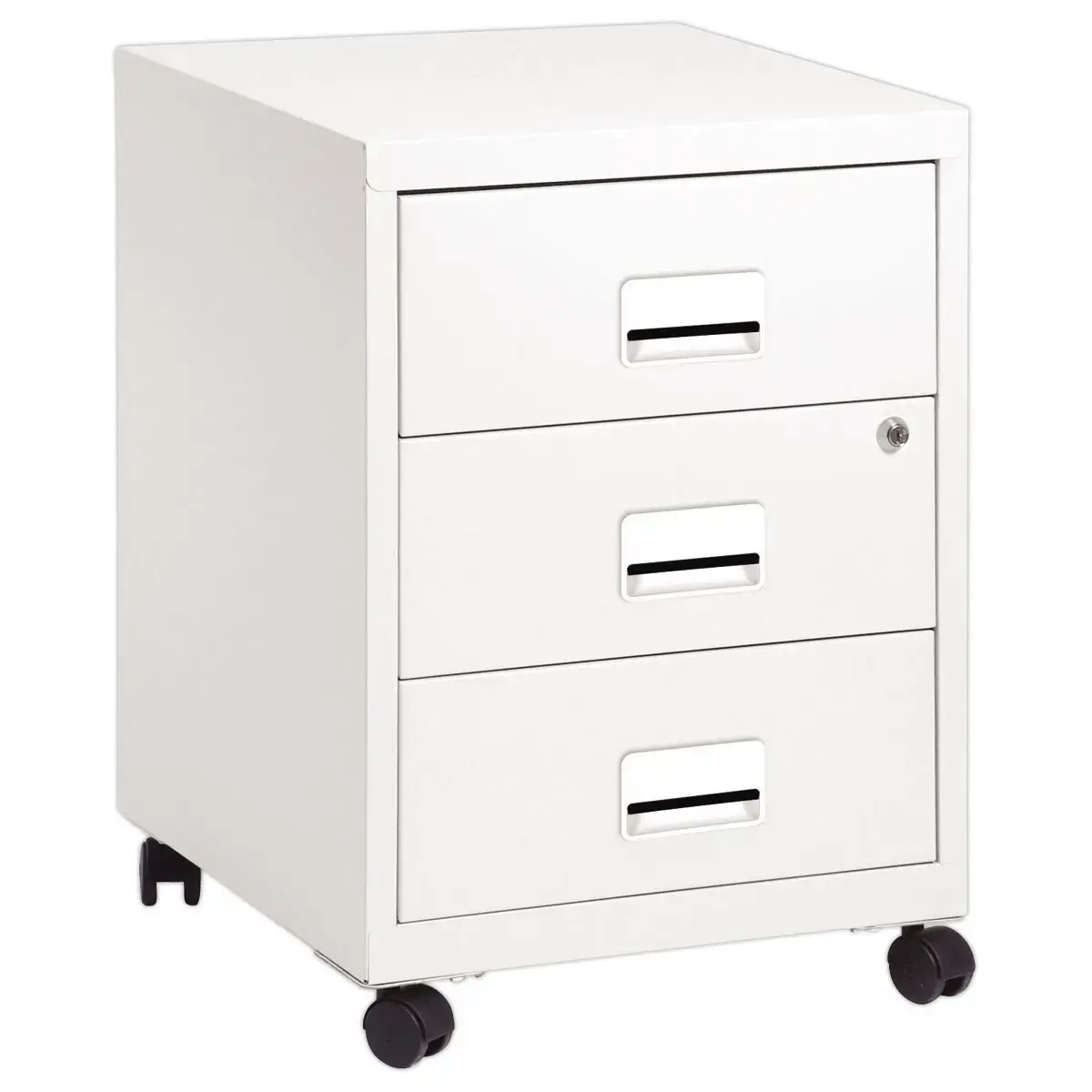 Caisson mobile en métal 3 tiroirs blanc