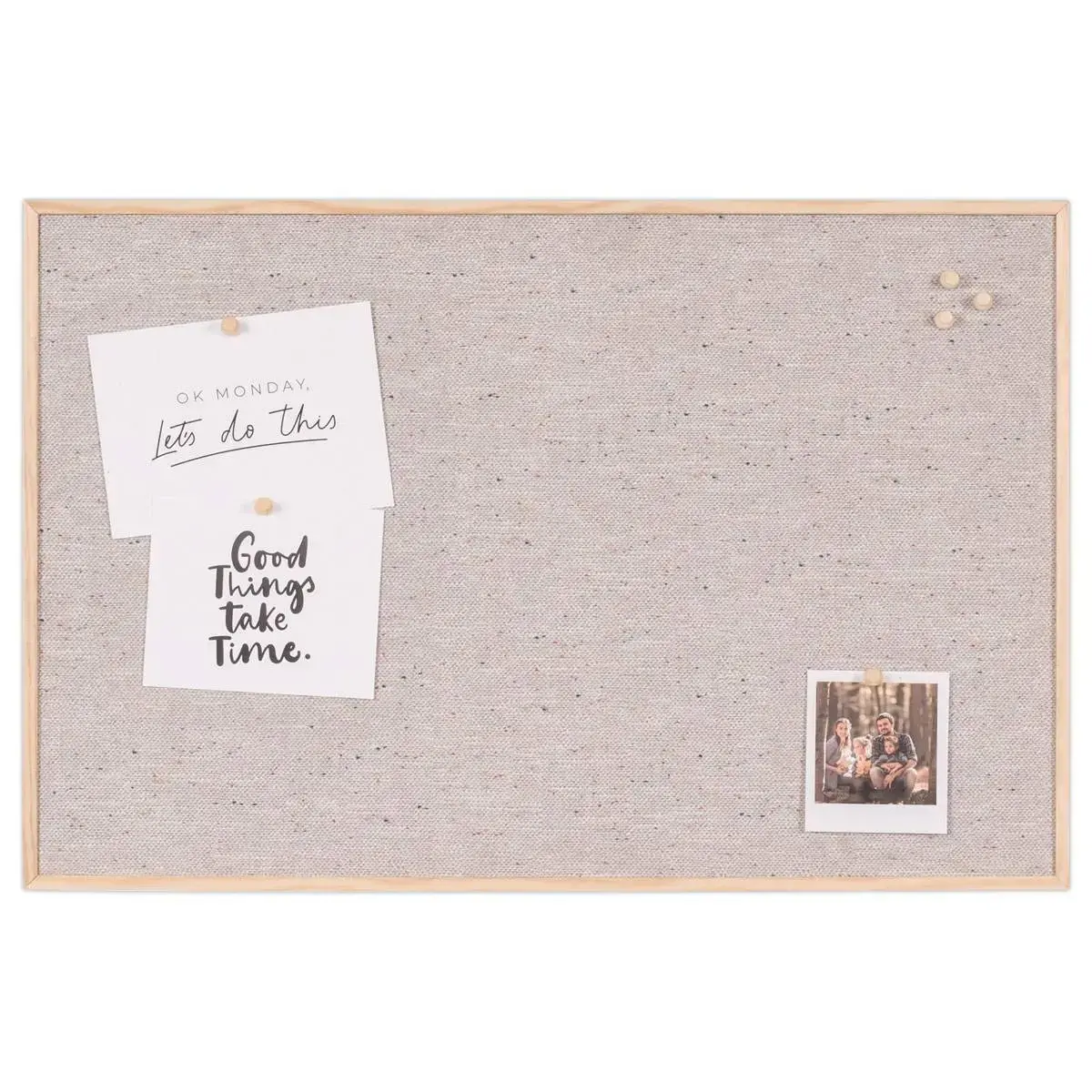 Tableau tissus gris cadre bois 40 x 60cm