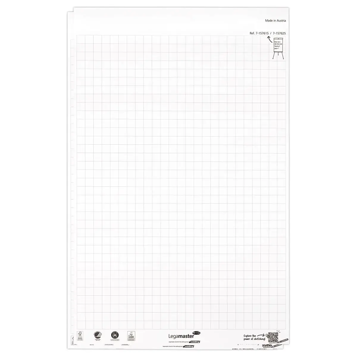2 Blocs de papier pour chevalet - 2 x 50 feuilles quadrillées - LEGAMASTER