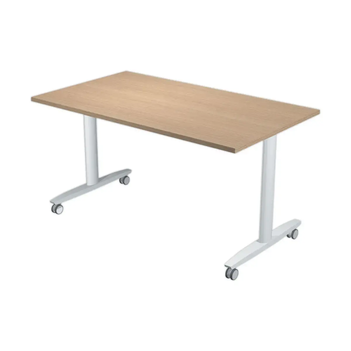 table basculante sur roulettes 140x80x74,1 cm chêne/blc