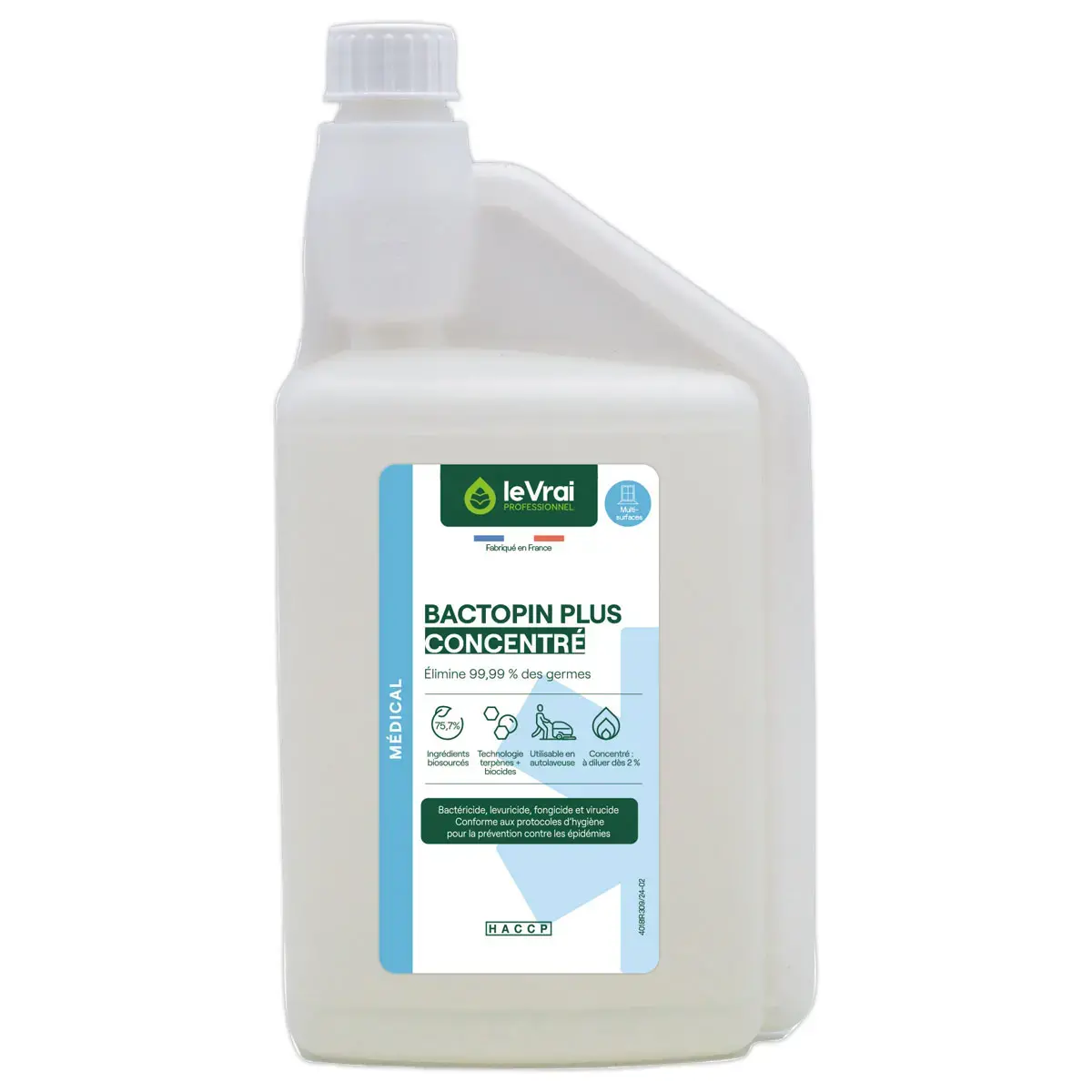 Le Vrai Professionnel M&eacute;dical BactopinPlus Concentr&eacute; 1L Autodoseur 