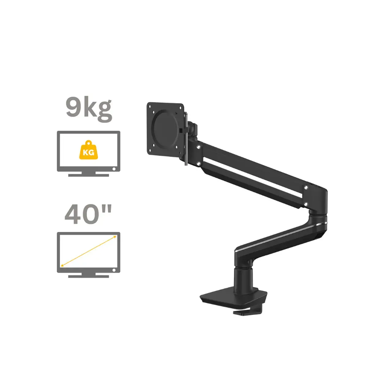 Bras porte-écran Top Mount Tallo - Simple - Noir - Fellowes
