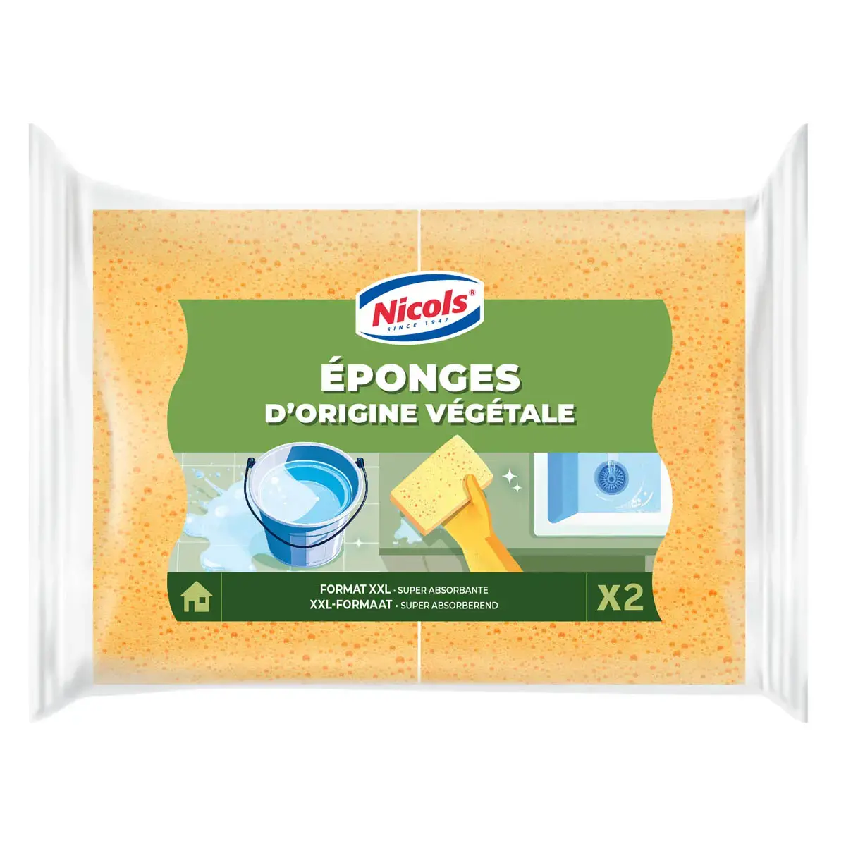 2 Eponges multi-usages super absorbantes - Nicols