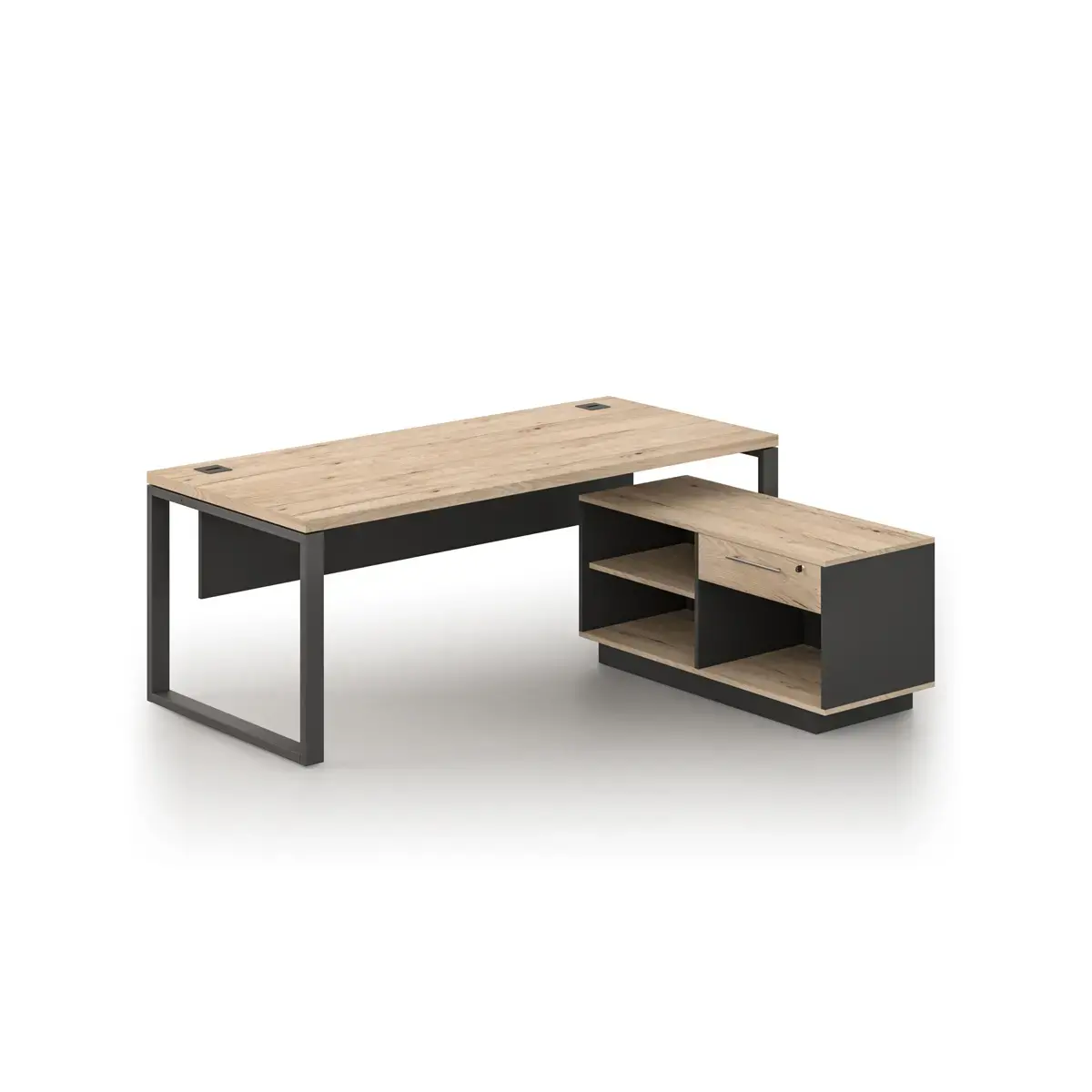 Bureau Milan - L180 - Crédence - Métal et chêne