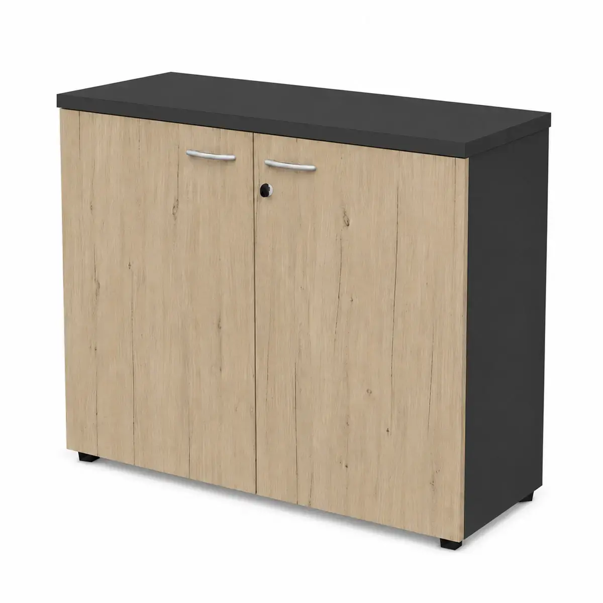 Armoire basse MILAN - 90 x 46 x 85 cm - Ch&ecirc;ne 