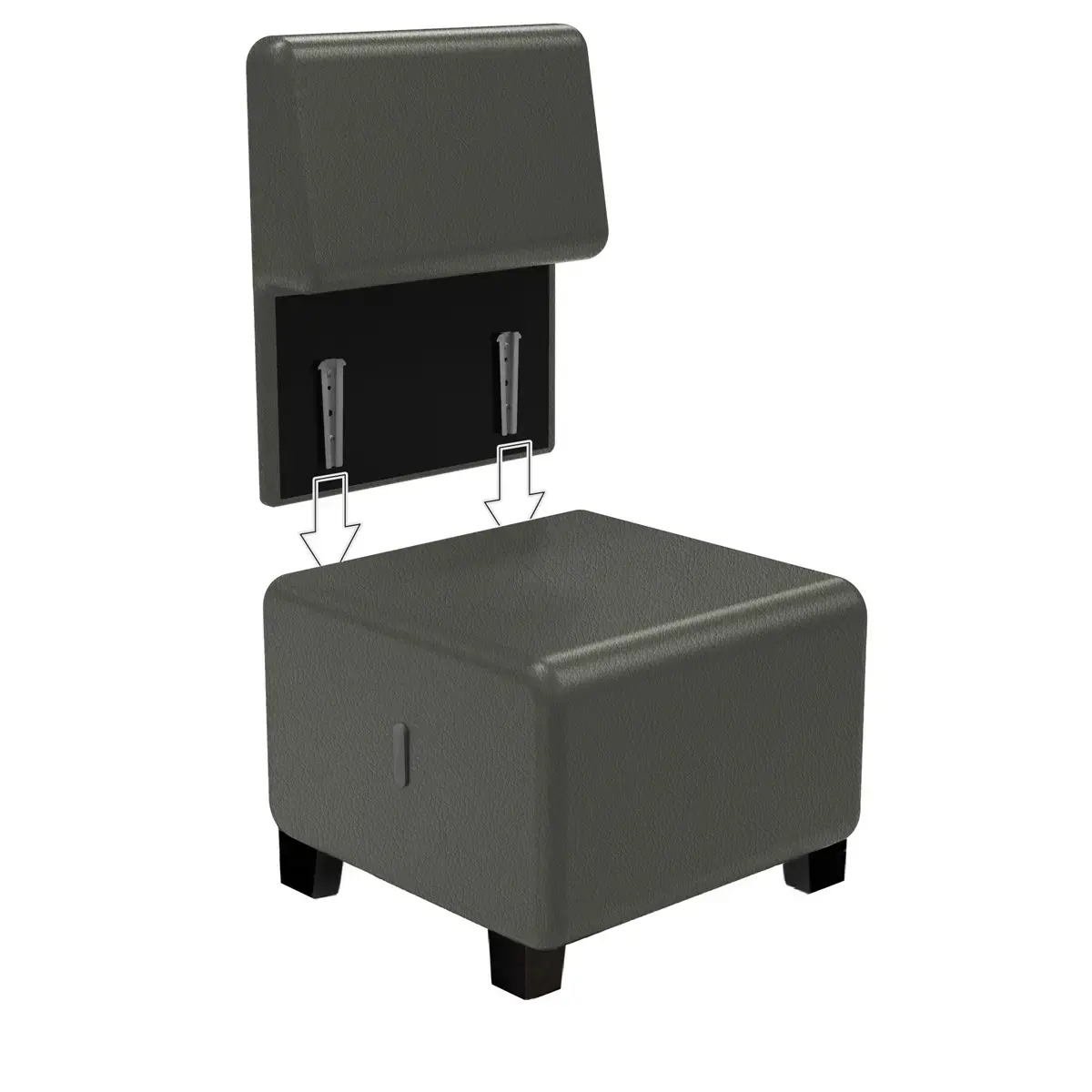 Fauteuil HIZIA - Simili cuir gris - Alba