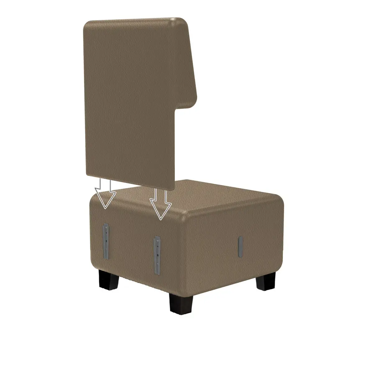 Fauteuil HIZIA - Simili cuir - Taupe - Alba