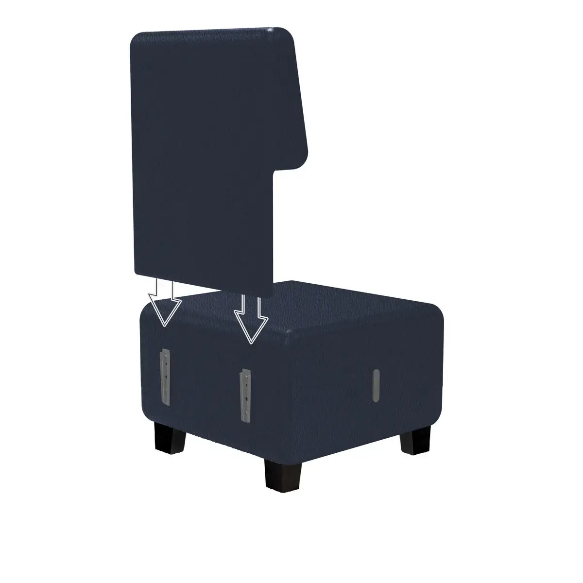 Fauteuil HIZIA - Simili cuir - Bleu fonc&eacute; - Alba 
