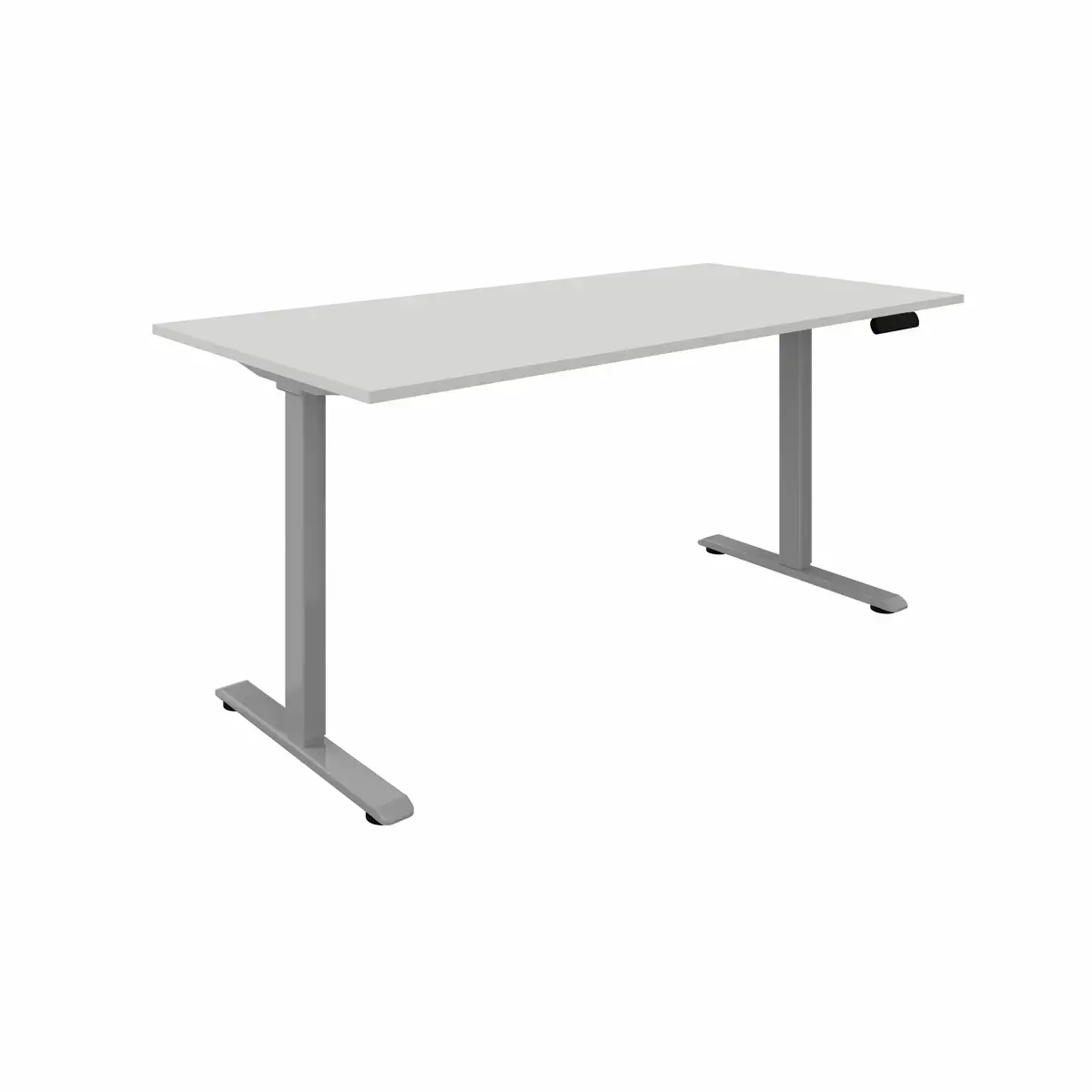 Bureau assis-debout motoris&eacute; Apollo - L160 - Blanc / Aluminium 