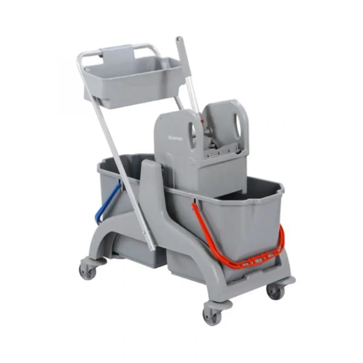 Chariot plastique 2 seaux 18 L + 1 presse LAP - Gris