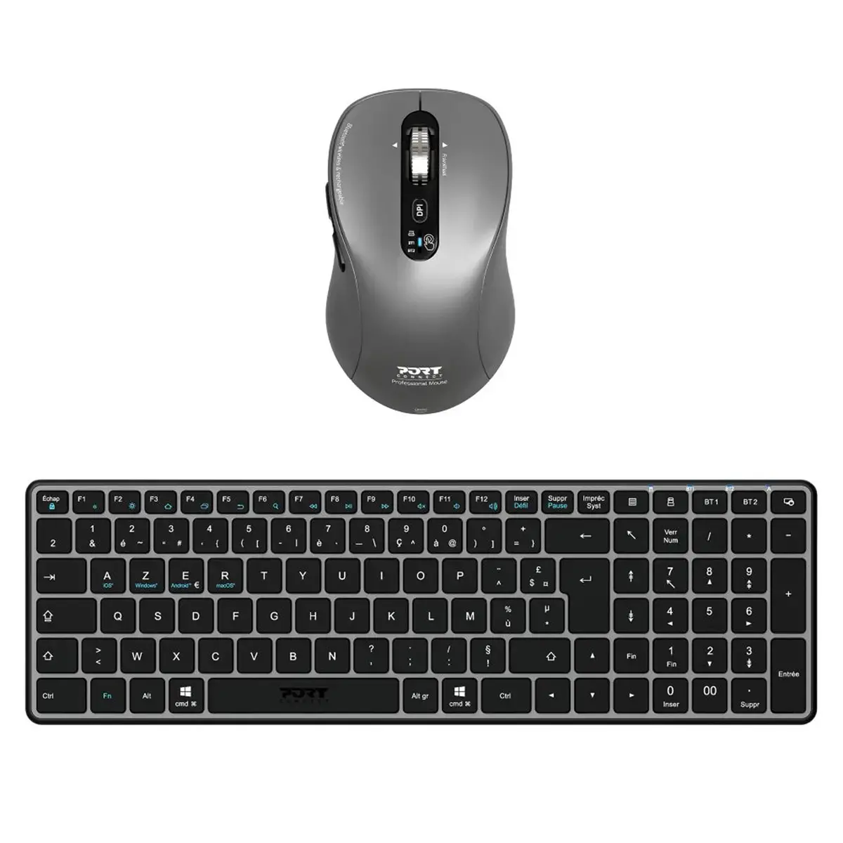 Pack souris et clavier sans fil - Bluetooth - Port Connect