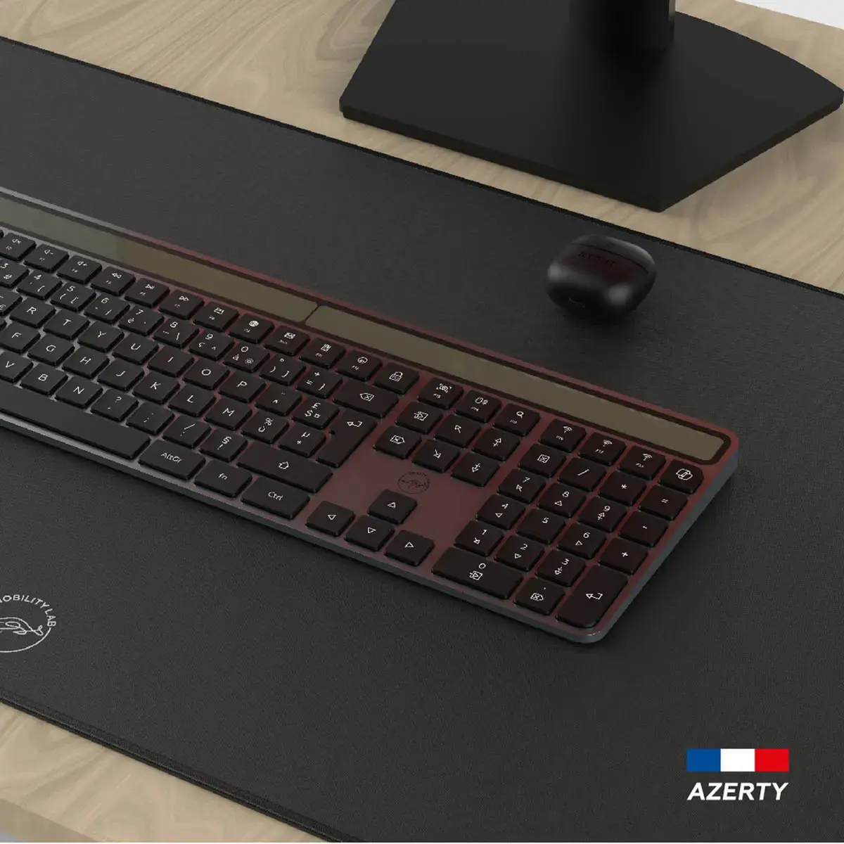 Clavier solaire - Sans fil - Azerty - Noir - Mobility Lab